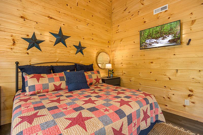 First bedroom of your cabin in the Smokies. at Big Splash Lodge in Gatlinburg TN