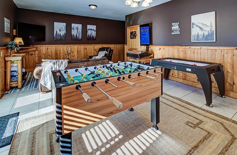 A Great Escape cabin rental's foosball table. at A Great Escape in Gatlinburg TN