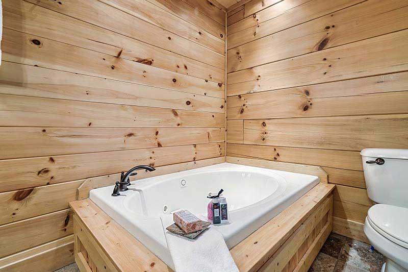 Jacuzzi tub at Alpine Oasis cabin.  at Alpine Oasis in Gatlinburg TN