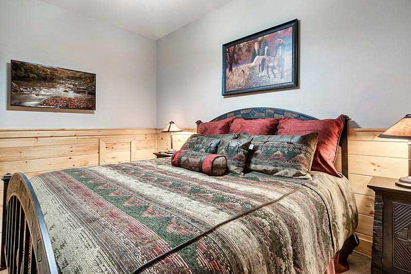 Well decorated relaxing bedroom.  at Alpine Oasis in Gatlinburg TN