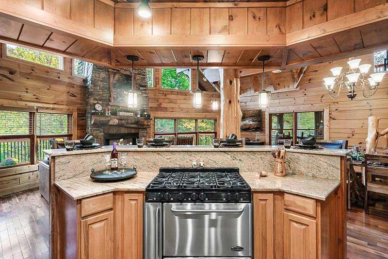 Cook holiday meals effortlessly on this 6 burner gas stove. at Alpine Oasis in Gatlinburg TN