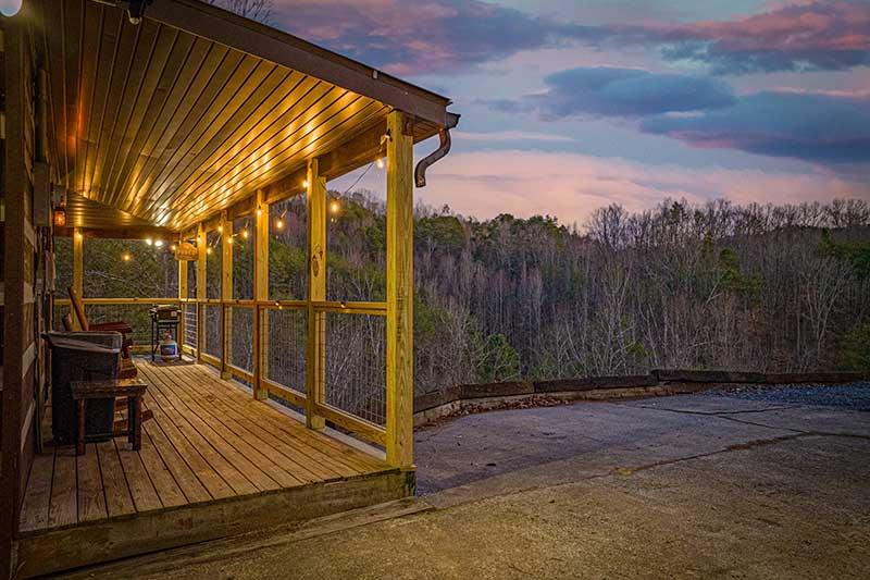 View from your cabin's porch as sunset approaches. at Moonlight Obsession in Gatlinburg TN