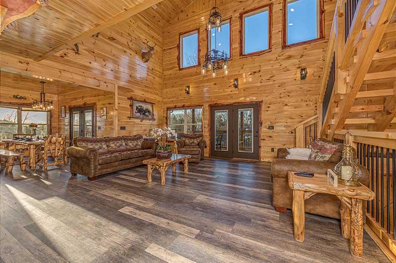 Morning View cabin rental living-room.  at Morning View in Gatlinburg TN