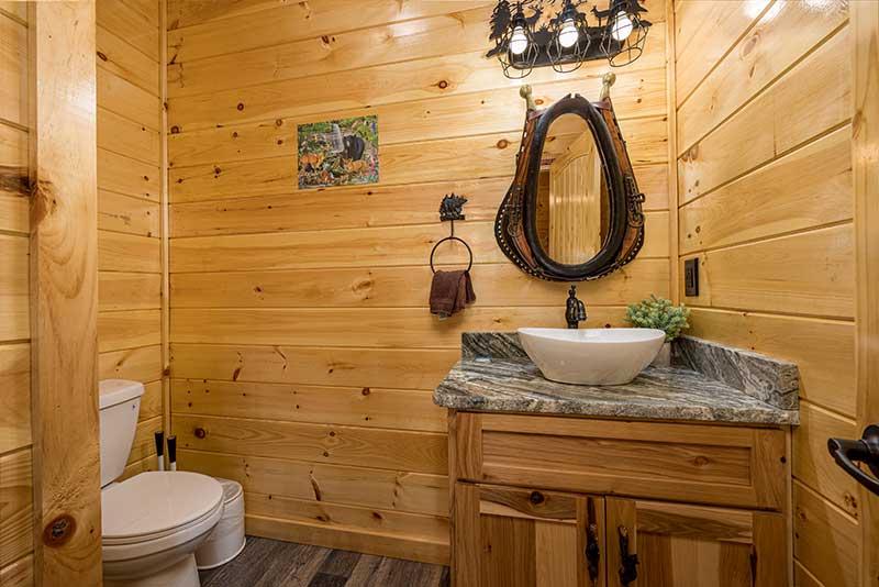 Find convenience with your cabin's main floor half-bath.  at Morning View in Gatlinburg TN