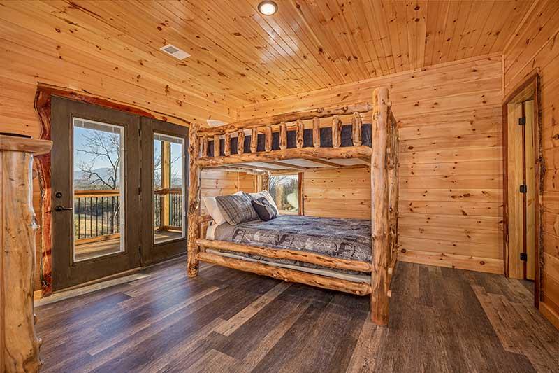 Log bunk beds in 3rd bedroom. at Sunset Peak in Gatlinburg TN