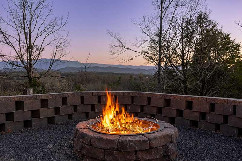 Firepit at your cabin in the Smokies. at Sunset Peak in Gatlinburg TN