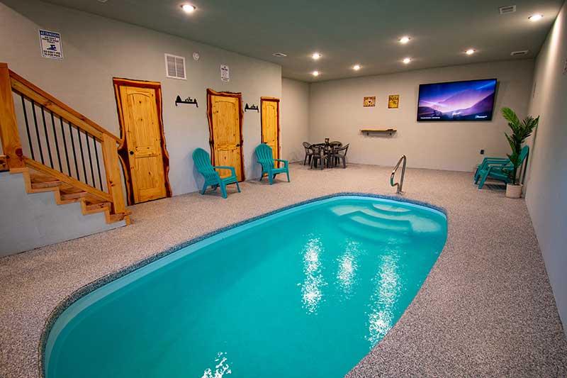 Your Smoky Mountains cabin with private indoor swimming pool. at Sunset Peak in Gatlinburg TN