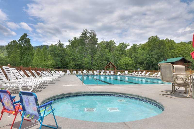 Kiddie swimming pool at Honey Suckle Meadows RV Park. at Alpine Oasis in Gatlinburg TN