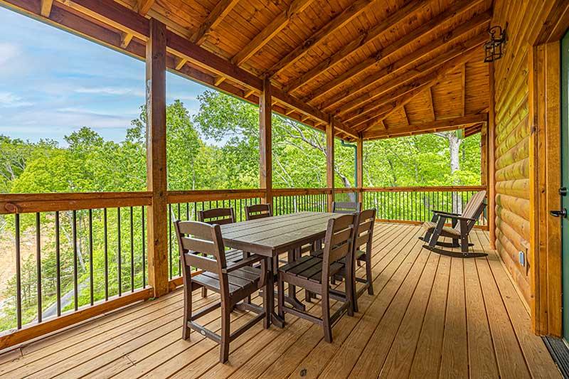 Take in the views from your cabin's outdoor table. at Morning View in Gatlinburg TN