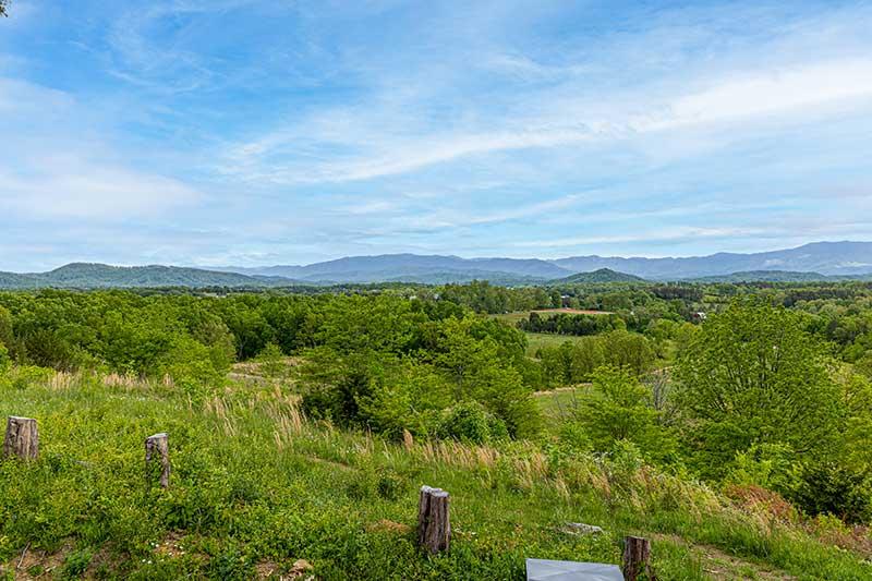 Smoky Mountain views from your rental cabin. at Sunset Peak in Gatlinburg TN