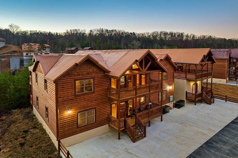 Exterior view of Cabin Fever Vacation in the Tennessee Smoky Mountains. at Cabin Fever Vacation in Gatlinburg TN