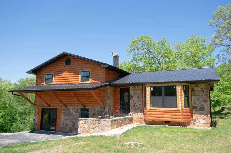 The front exterior of your Smokies cabin. at Mountain Creek View in Gatlinburg TN