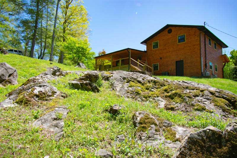 Rock croppings at your Smoky Mountains cabin. at Mountain Creek View in Gatlinburg TN