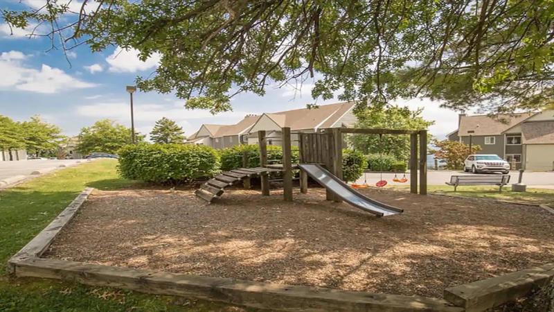 Kids can enjoy the well shaded Summit condos playground. at Smokies Summit View in Gatlinburg TN