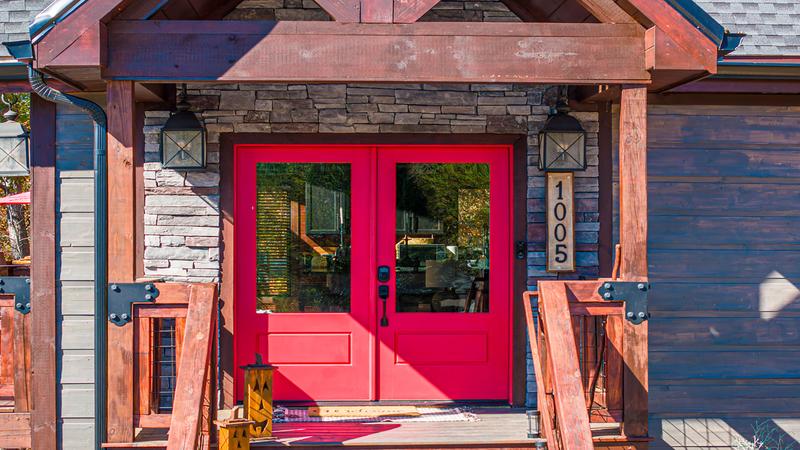 Entrance to your Smoky Mountains cabin getaway! at Stonehenge Cabin in Gatlinburg TN