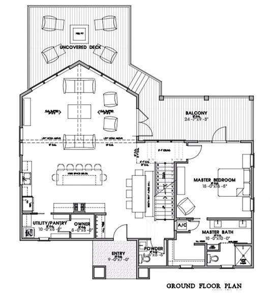 Cabin Rental Floorplan Main Floor Milk & Honey cabin rental floorplan main floor.