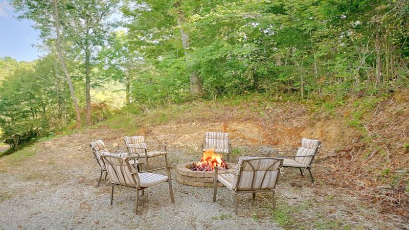 Enjoy family fun at your vacation home's fire pit. at Bear Splashin Fun in Gatlinburg TN