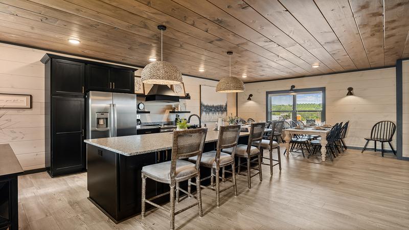 Your cabin's open kitchen allows the whole family to eat together and enjoy time sharing. at Royce' s Retreat in Gatlinburg TN