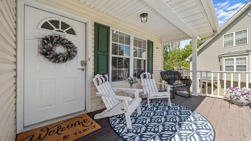 Front deck of your River Bend cottage in Pigeon Forge Tennessee. at River Waltz in Gatlinburg TN