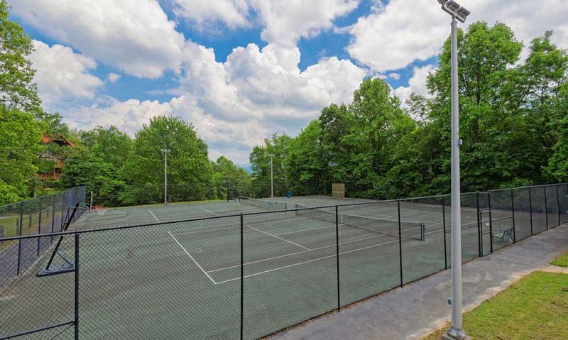 Enjoy a few games of tennis. at Chalet All Day in Gatlinburg TN