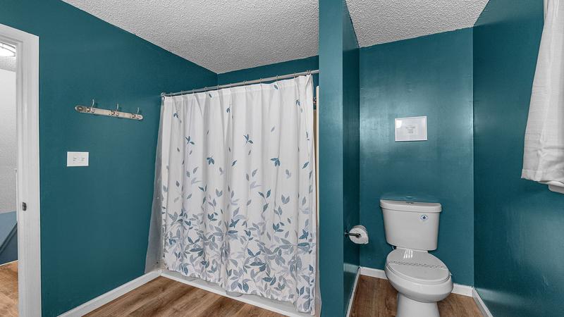 A relaxing tub and shower combo. at Chalet All Day in Gatlinburg TN