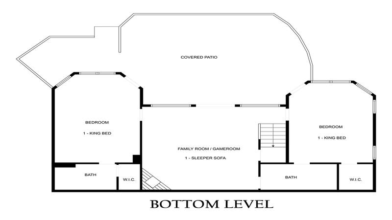 5 bedroom cabin rental with swimming pool.