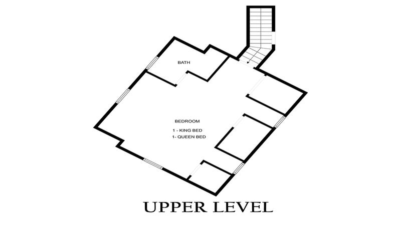 Floor plan of the upstairs bedroom.
