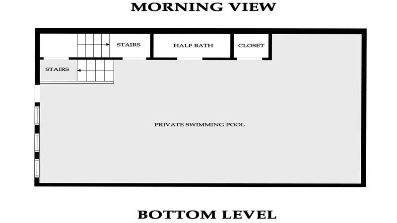 Bottom level floorplan for Smoky Mountains cabin rental Mountain View.