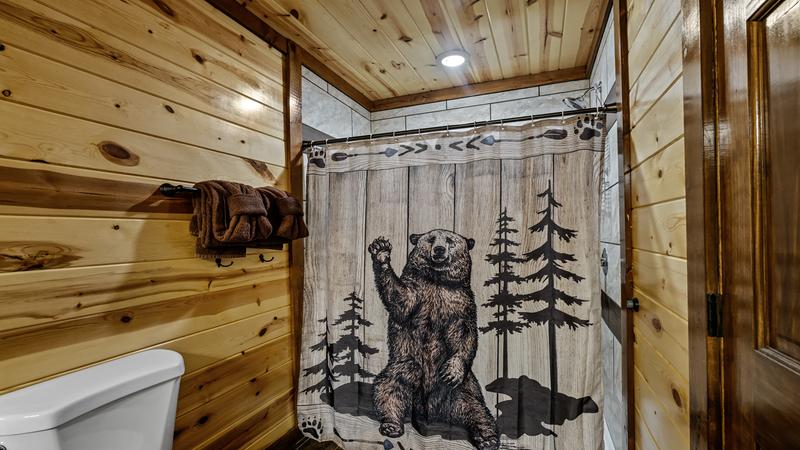 Shower in your cabin's first bath.