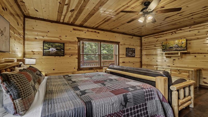 Rental cabin's 4th bedroom television.
