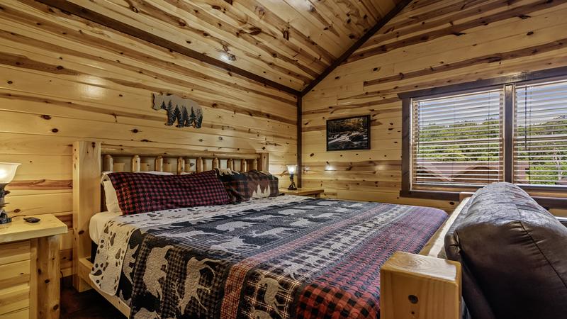 King bed and sleeper futon.