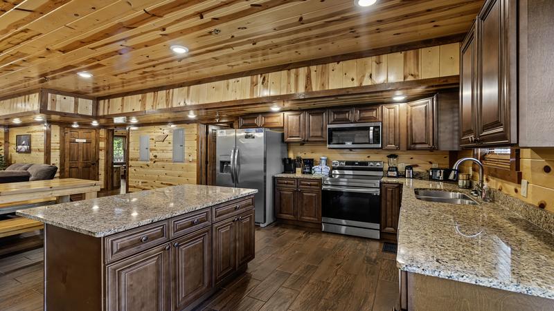 Meals and snacks come easy in the large fully equipped kitchen.