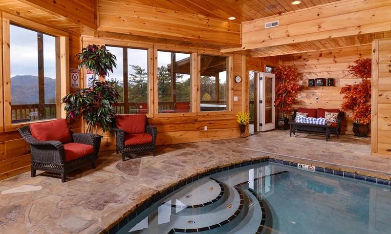 Smokies Cabin With Indoor Pool Private indoor pool at your Smokies rental cabin.
