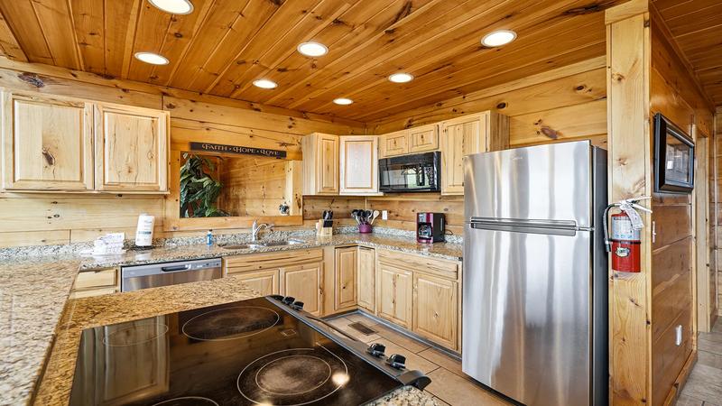 Rental Cabin Fully Equipped Kitchen Meals to late night snacks made easy in your rental cabin's fully equipped kitchen.