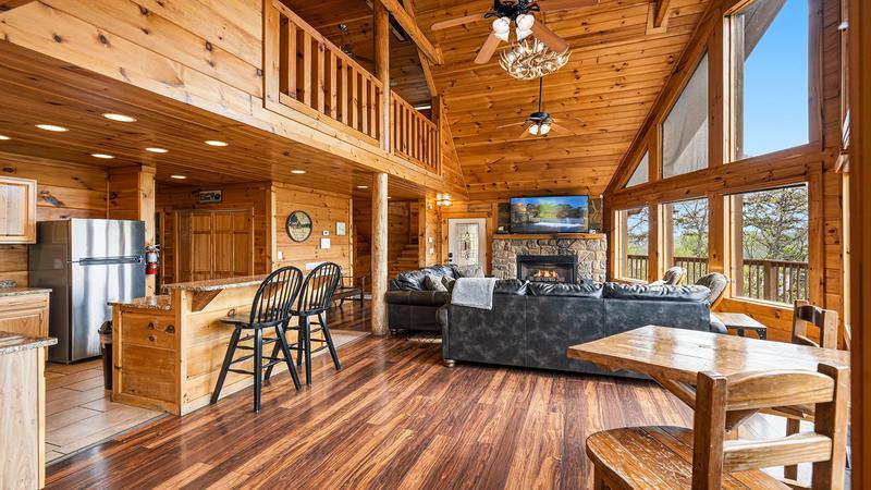 Splash Mountain Magic Living Area Notice the spacious living area at Splash Mountain Magic cabin rental.