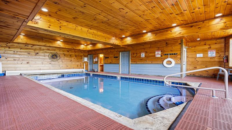 Smoky Mountains 3BR Cabin With Indoor Pool Large indoor pool at your 3 bedroom cabin in the Smoky Mountains.