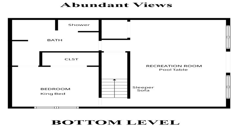 Smoky Mountains Cabin Rental Bottom Level Floorplan Bottom level floorplan for Smoky Mountains cabin rental Abundant Views.