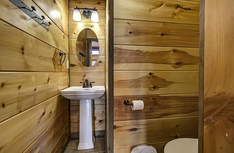 Bath in your Smoky Mountains rental cabin. at A Point of View in Gatlinburg TN