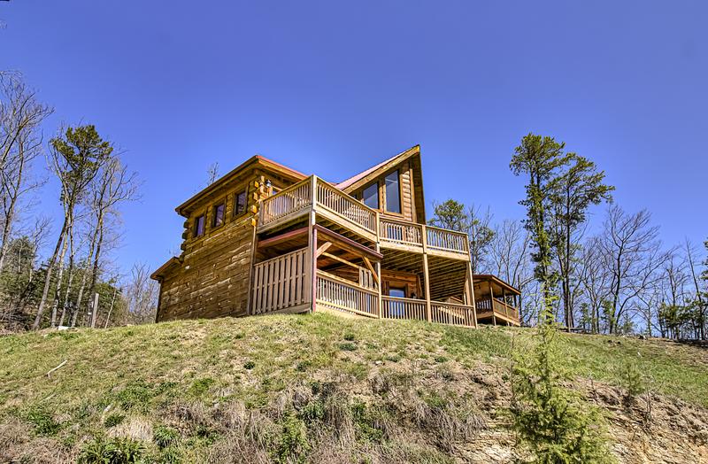 Exterior of your cabin in the Smokies. at A Point of View in Gatlinburg TN