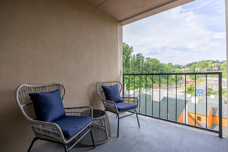 Balcony Bearfoot Lodge condo Gatlinburg. at Bearfoot Lodge in Gatlinburg TN