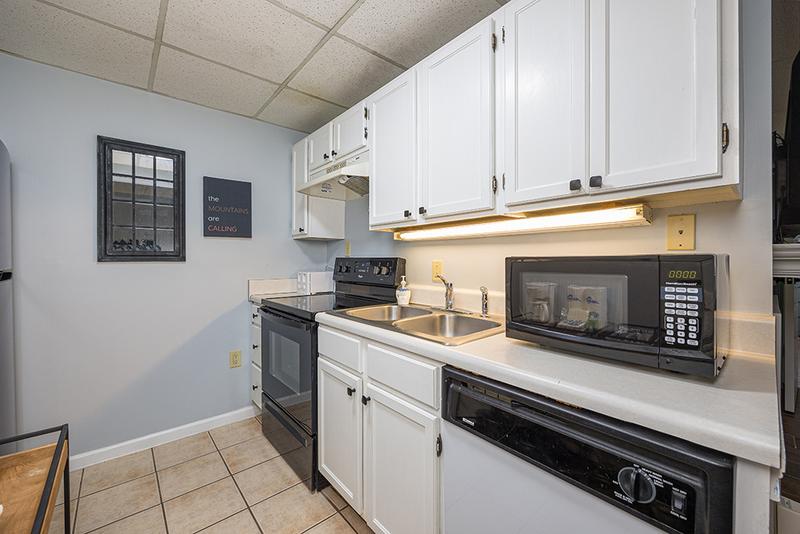 Fully equipped kitchen in you Gatlinburg condo. at Bearfoot Lodge in Gatlinburg TN