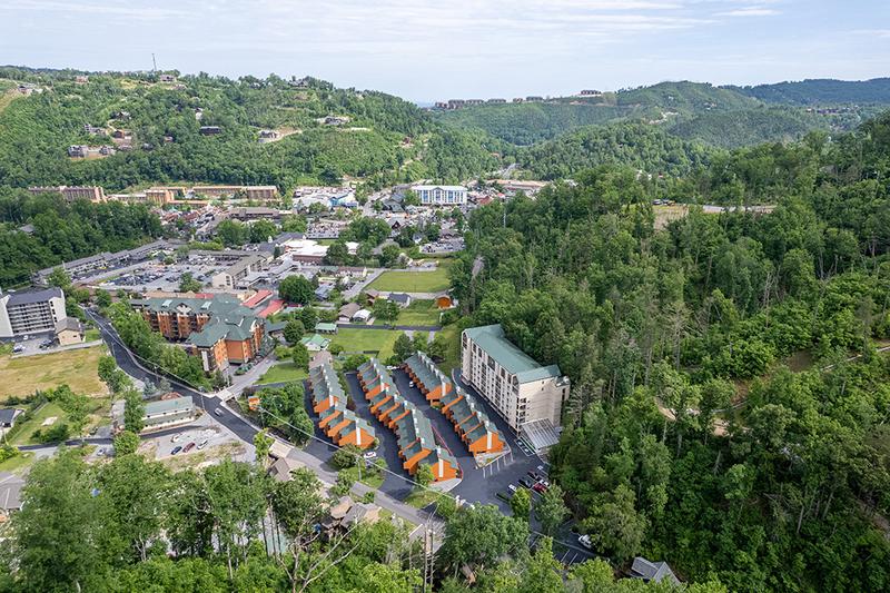 Arial view of Gatlinburg Towers Condos-2. at Bearfoot Lodge in Gatlinburg TN