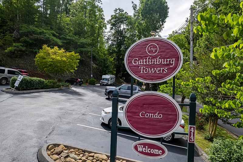 Entrance to Gatlinburg Towers Condos. at Bearfoot Lodge in Gatlinburg TN