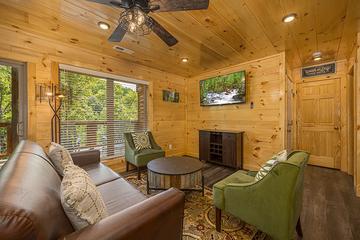 Inviting living room at your cabin. at Big Splash Lodge in Gatlinburg TN