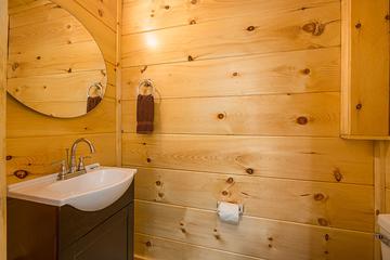 Sink in one of the cabin baths. at Big Splash Lodge in Gatlinburg TN