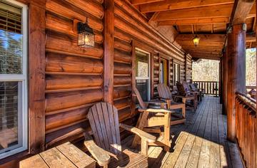 Plenty of porch area for the entire family to enjoy the outdoors. at A Great Escape in Gatlinburg TN