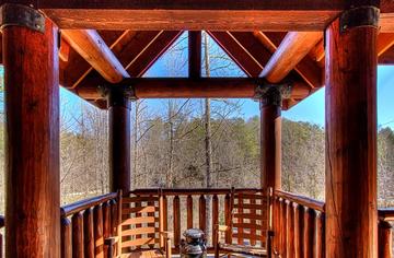 Gazebo area attached to your rental cabin's porch. at A Great Escape in Gatlinburg TN