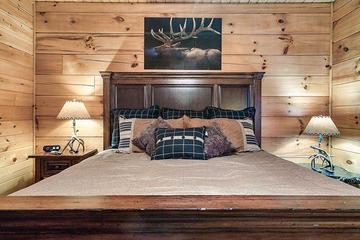 Large comfortable bed. at Alpine Oasis in Gatlinburg TN