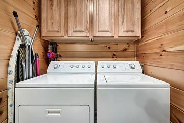 Pack light with the in-cabin washer and dryer. at Alpine Oasis in Gatlinburg TN