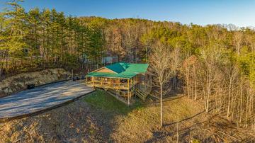 Aerial view of your Smoky Mountains cabin getaway! at Moonlight Obsession in Gatlinburg TN